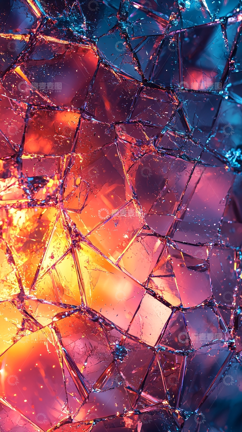 高清大图下载【趣麦麦图】破碎的彩色玻璃碎片