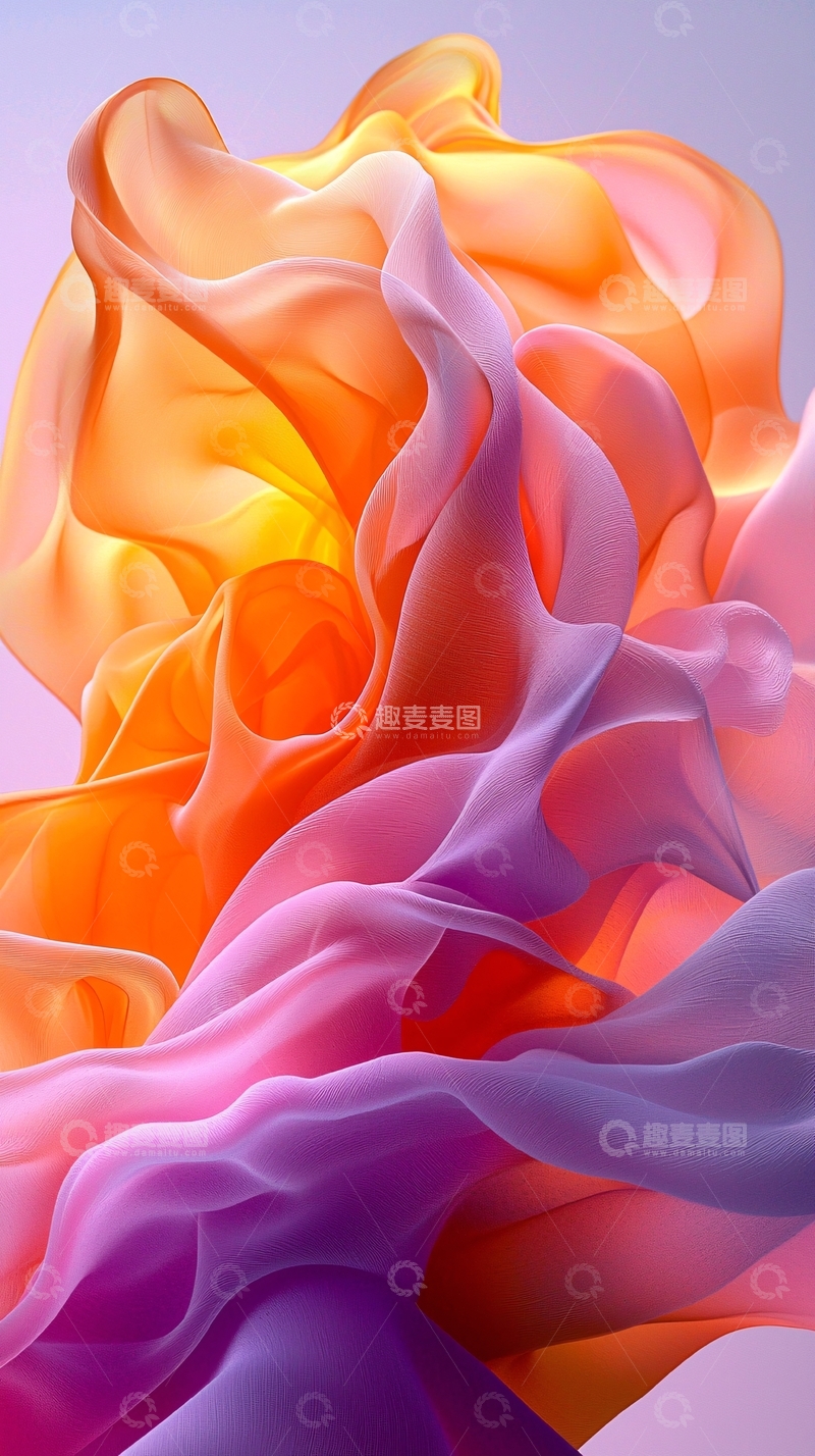 高清大图下载【趣麦麦图】流动的色彩绸缎