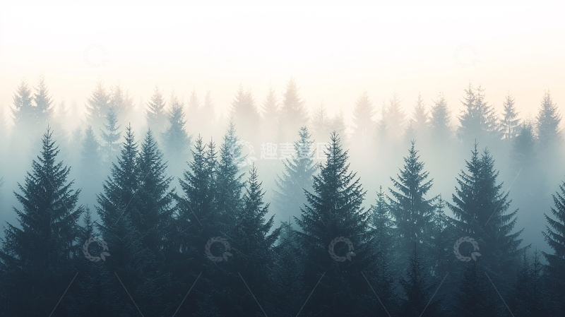 高清大图下载【趣麦麦图】雾气森林