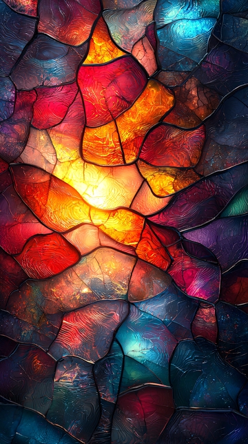 彩色玻璃的抽象图案