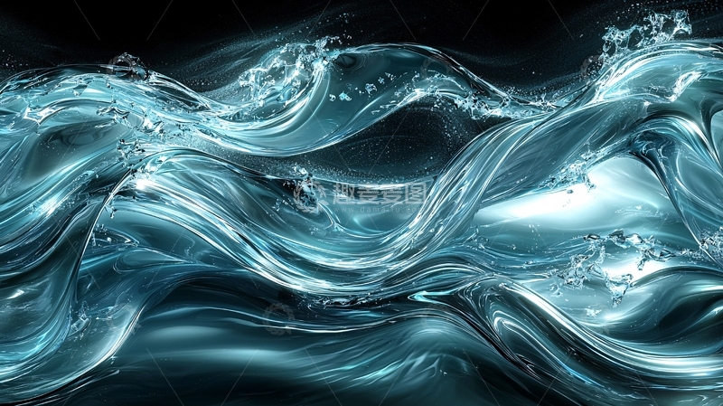 高清大图下载【趣麦麦图】水流动态抽象背景