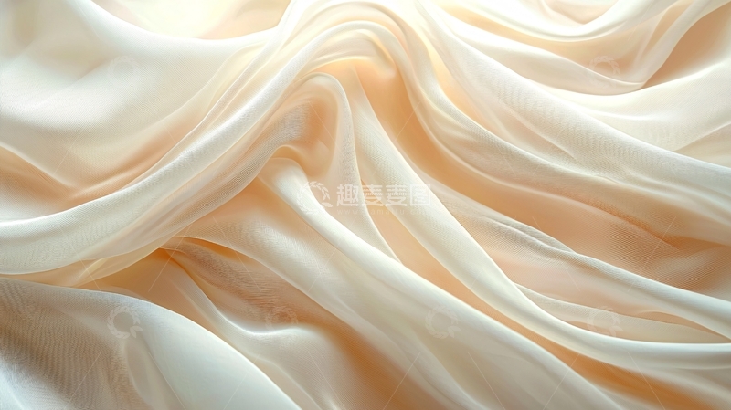 高清大图下载【趣麦麦图】米白色丝绸褶皱质感