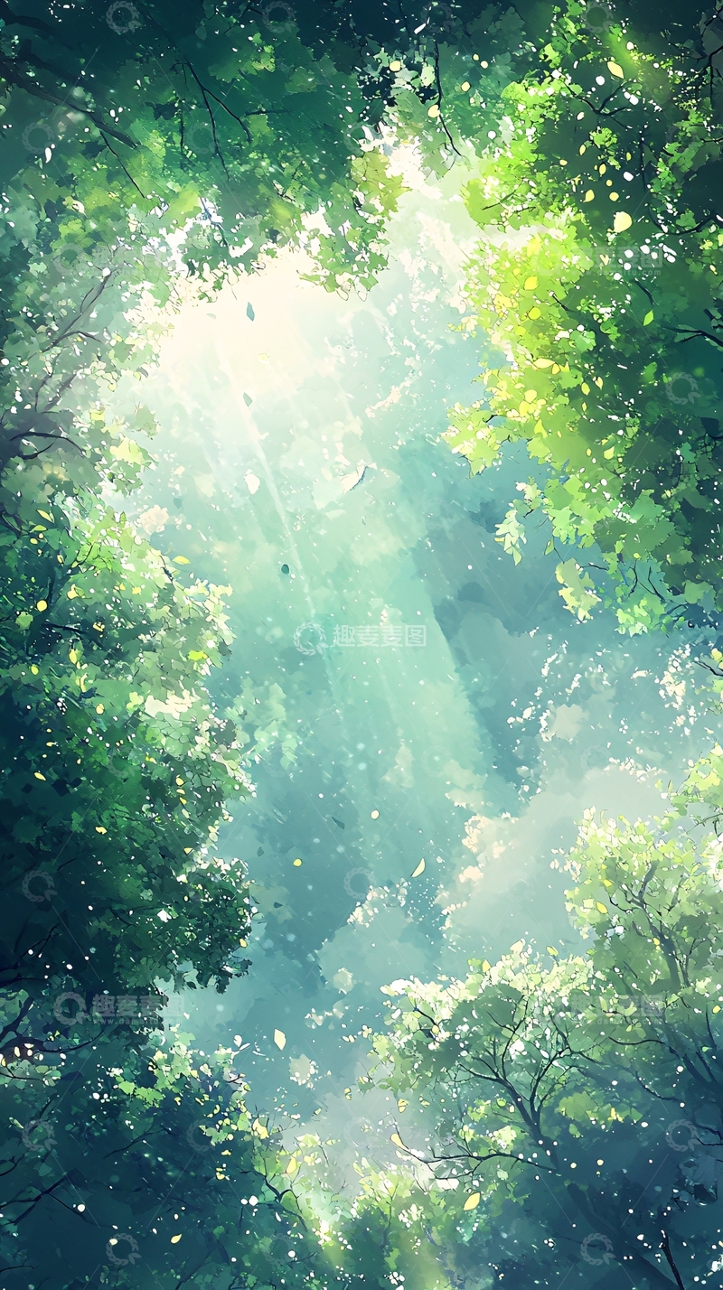 高清大图下载【趣麦麦图】阳光透过树林