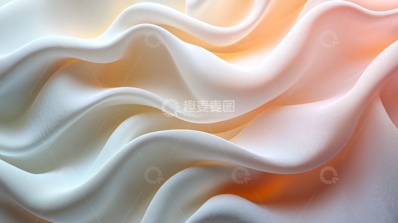 高清大图下载【趣麦麦图】白色丝绸流动光泽质感