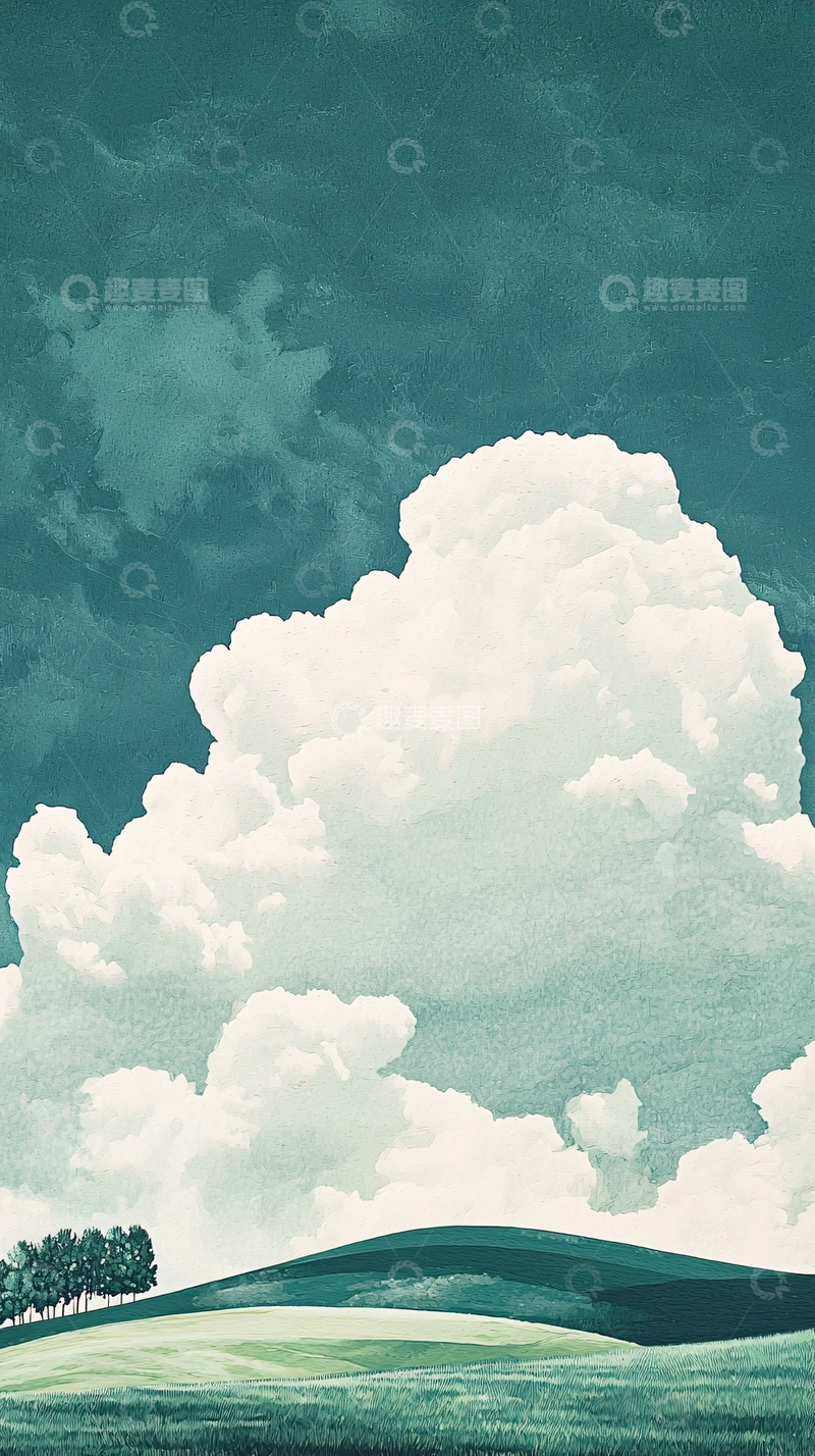 高清大图下载【趣麦麦图】绿色天空