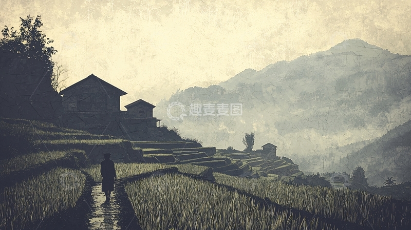 高清大图下载【趣麦麦图】山村田园景色