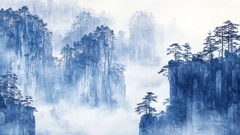 高清大图下载【趣麦麦图】水墨山水画337