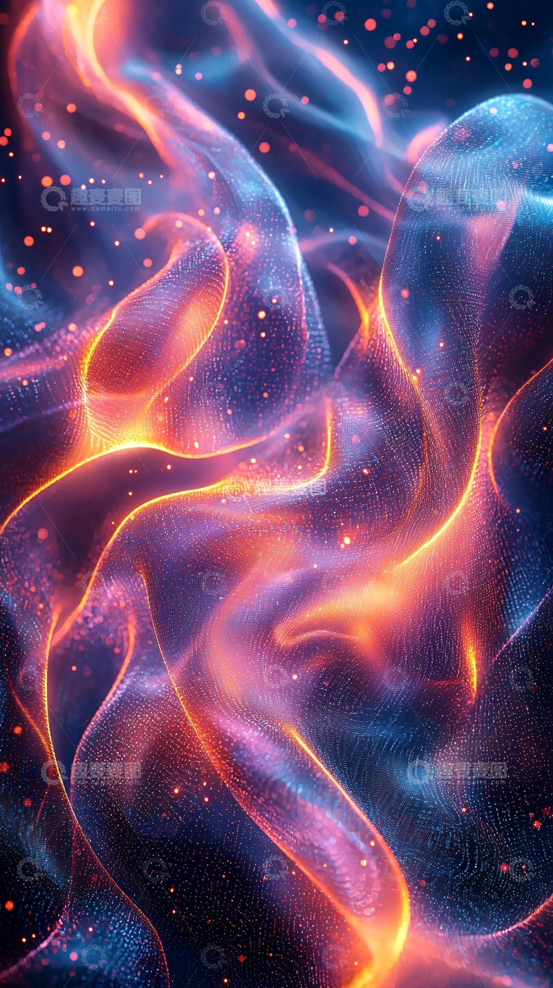高清大图下载【趣麦麦图】火焰般的抽象光波纹