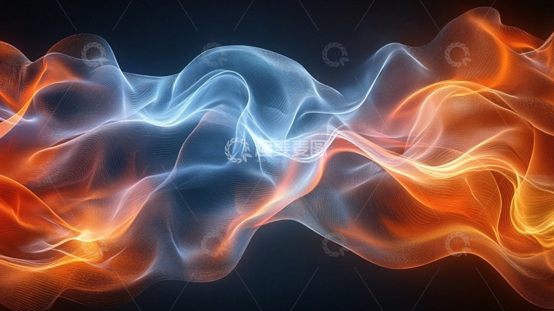 高清大图下载【趣麦麦图】火焰与冰的抽象波动