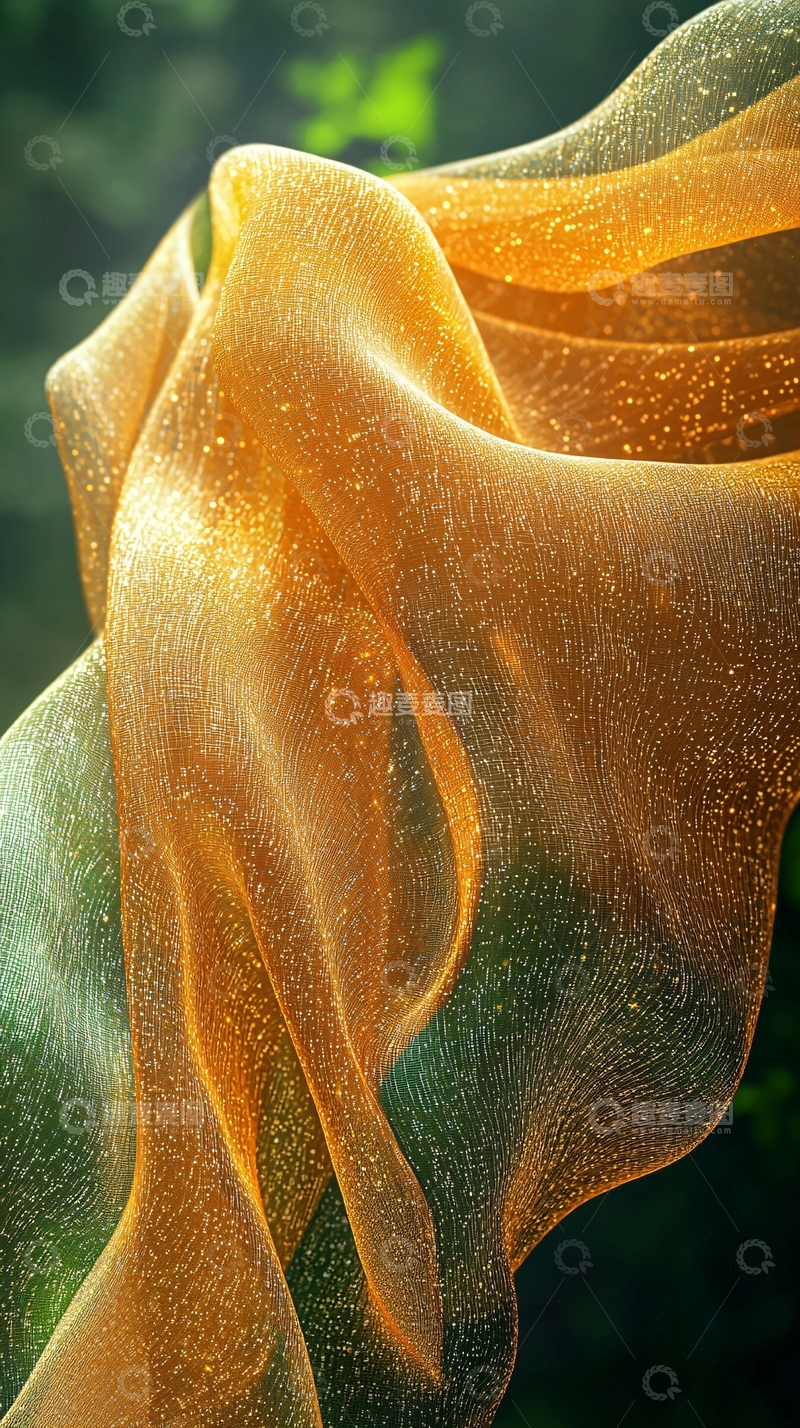 高清大图下载【趣麦麦图】金黄色丝绸般流动的光