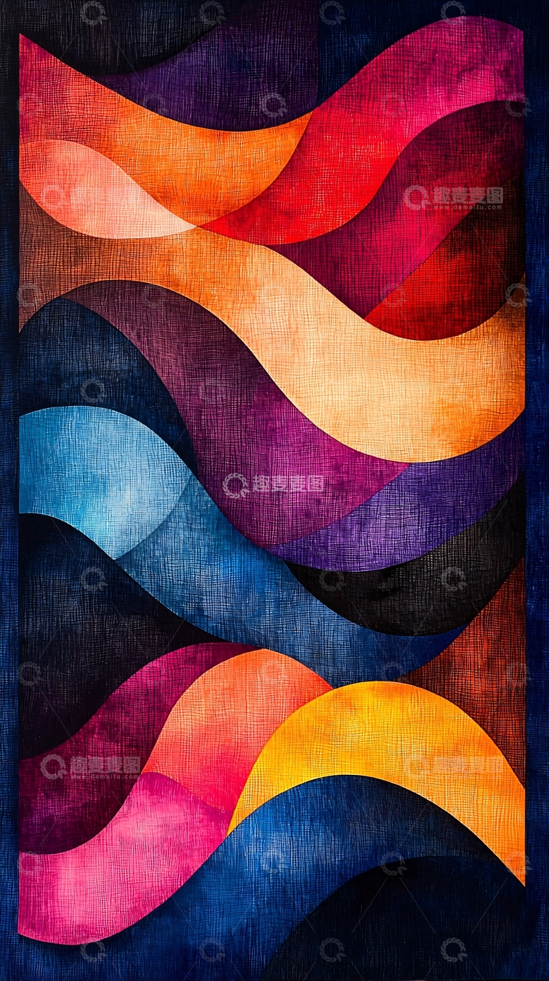 高清大图下载【趣麦麦图】彩色波浪抽象艺术