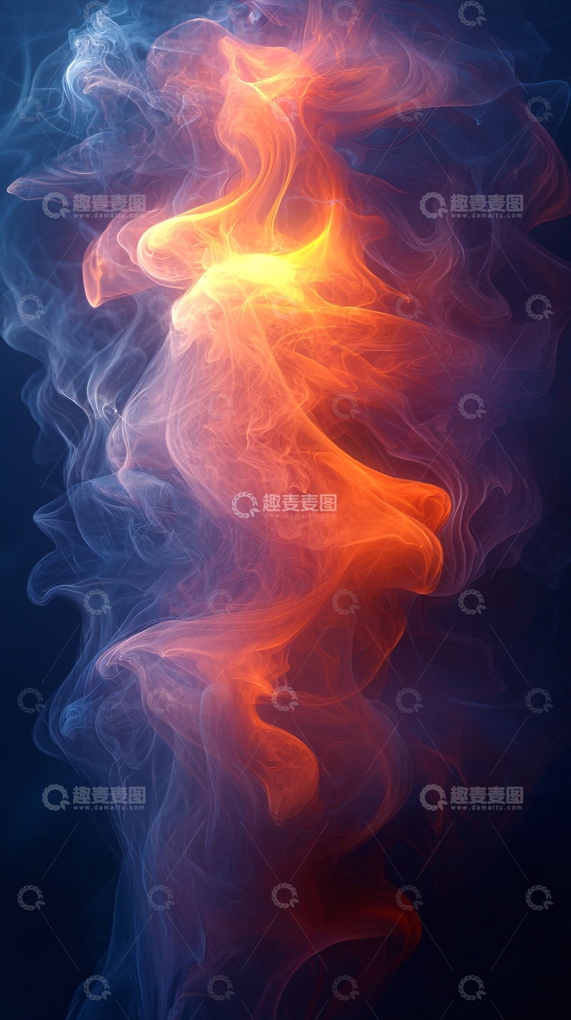 高清大图下载【趣麦麦图】火焰般的烟雾抽象图案