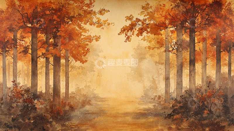 高清大图下载【趣麦麦图】秋日森林小路