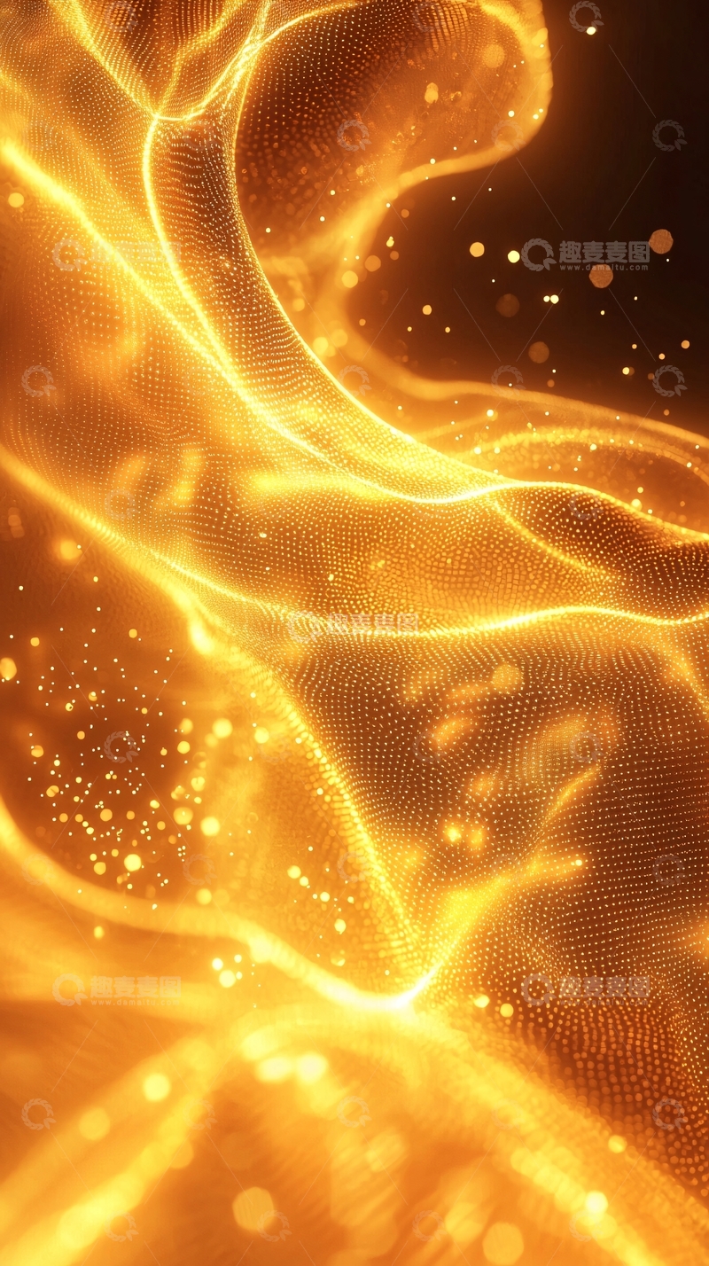 高清大图下载【趣麦麦图】金色抽象光线流动