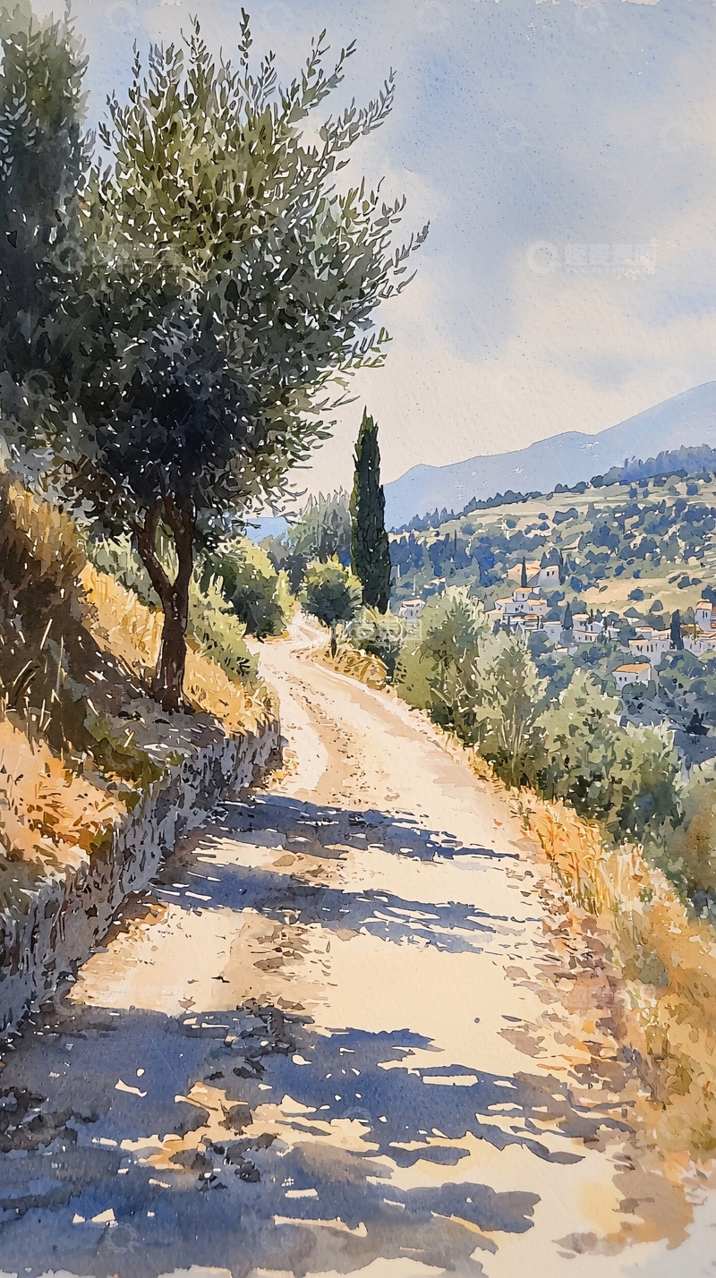 高清大图下载【趣麦麦图】阳光下的乡间小路