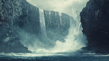 壮丽瀑布峡谷景色