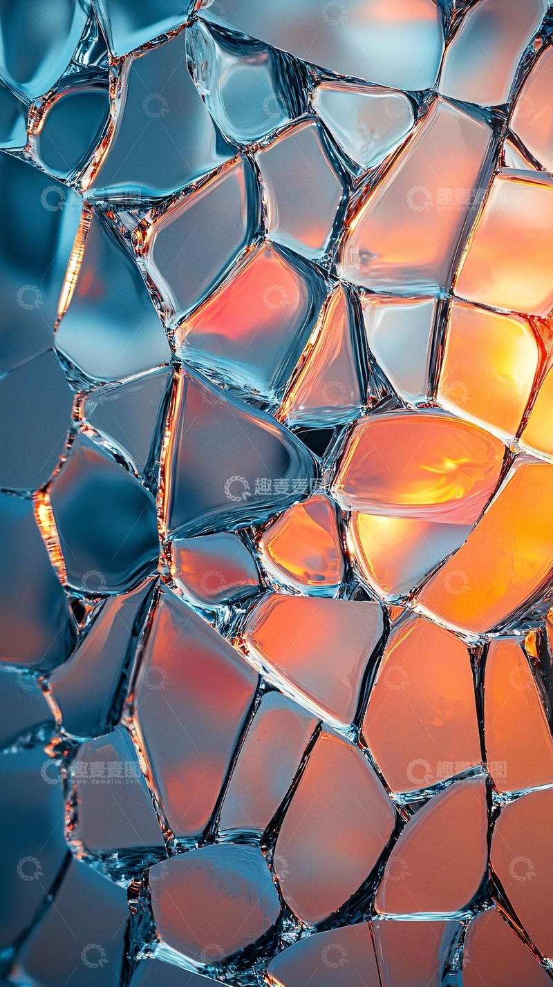 高清大图下载【趣麦麦图】破碎的镜面反射暖光冷光