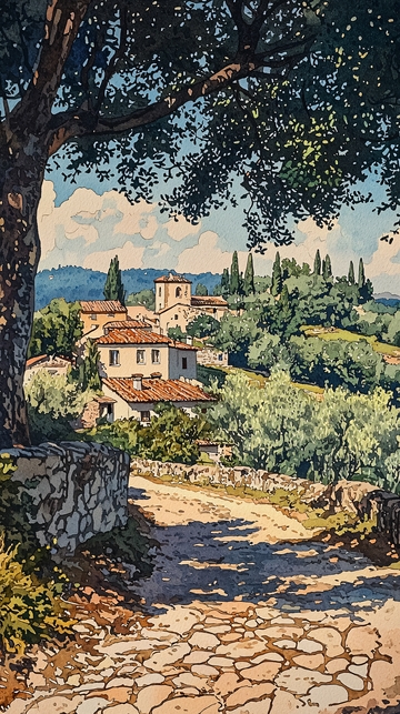 阳光下的乡间小路