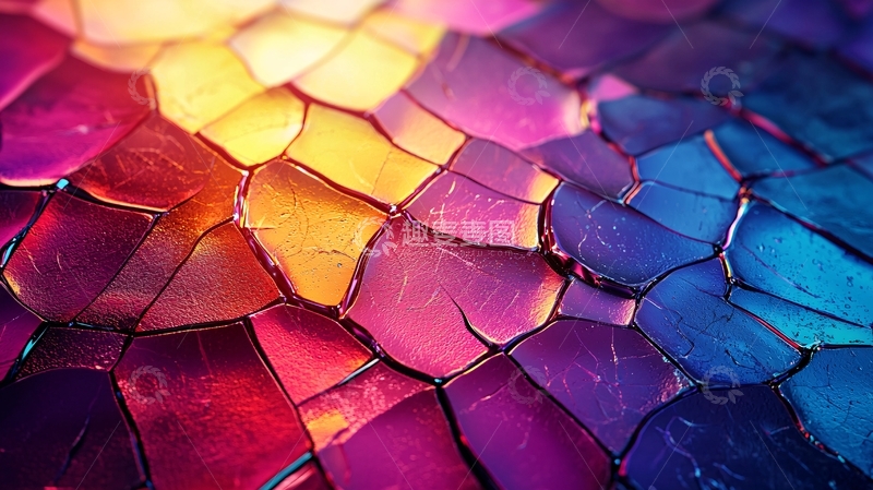 高清大图下载【趣麦麦图】彩色玻璃蜂窝状图案