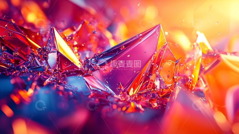 高清大图下载【趣麦麦图】多彩晶体抽象背景