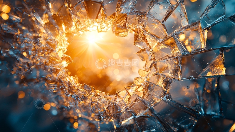 高清大图下载【趣麦麦图】破碎玻璃中的光芒