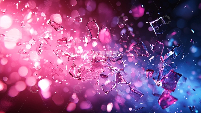 高清大图下载【趣麦麦图】绚丽色彩下的玻璃碎片