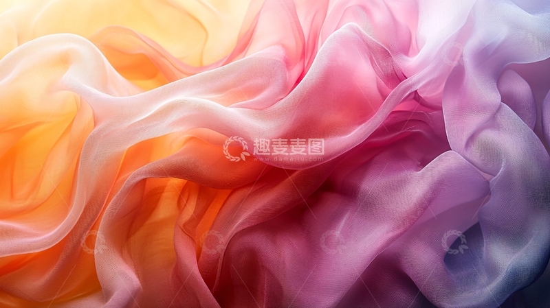 高清大图下载【趣麦麦图】彩色飘逸丝绸质感背景