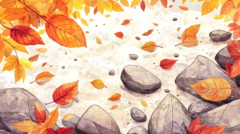 高清大图下载【趣麦麦图】秋色斑斓落叶背景