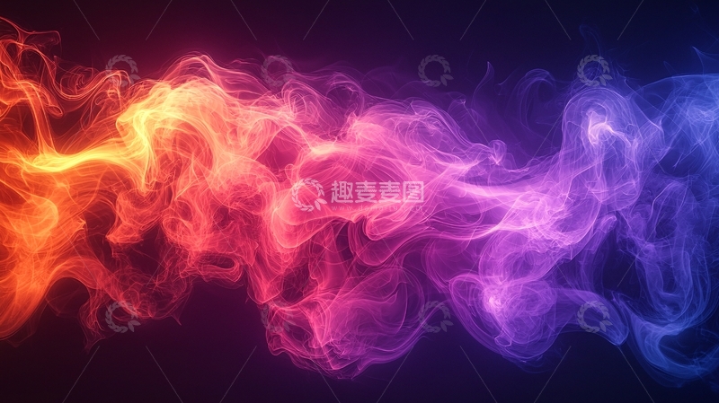 高清大图下载【趣麦麦图】火焰般渐变的彩色烟雾