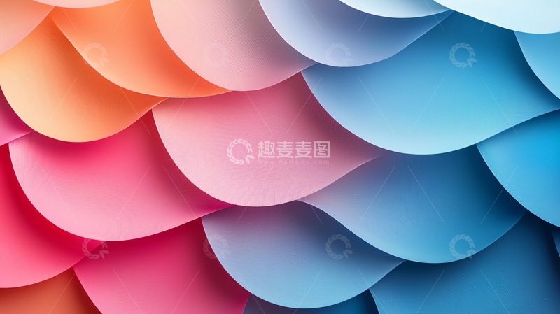 高清大图下载【趣麦麦图】彩色渐变纸片堆叠