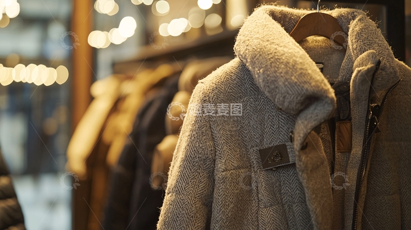 高清大图下载【趣麦麦图】羊毛外套质感特写