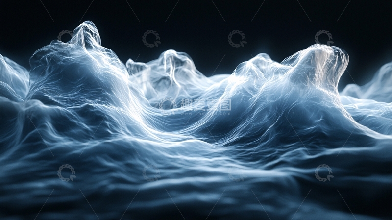高清大图下载【趣麦麦图】蓝色能量波动