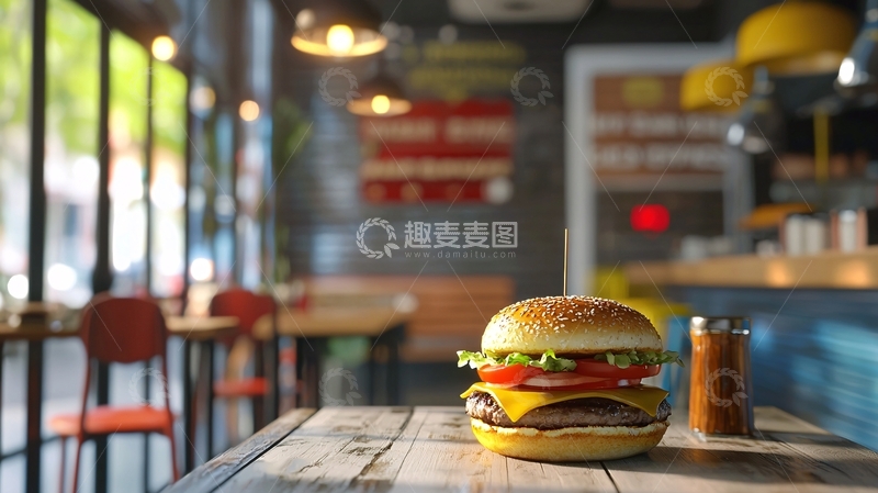 高清大图下载【趣麦麦图】汉堡店里美味汉堡