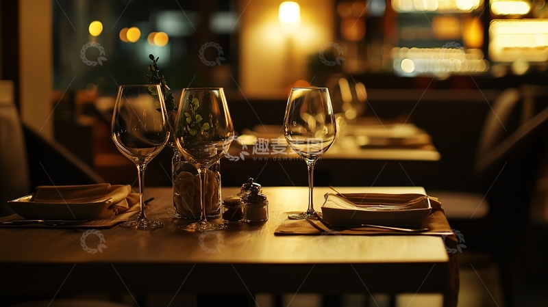 高清大图下载【趣麦麦图】餐厅夜晚氛围