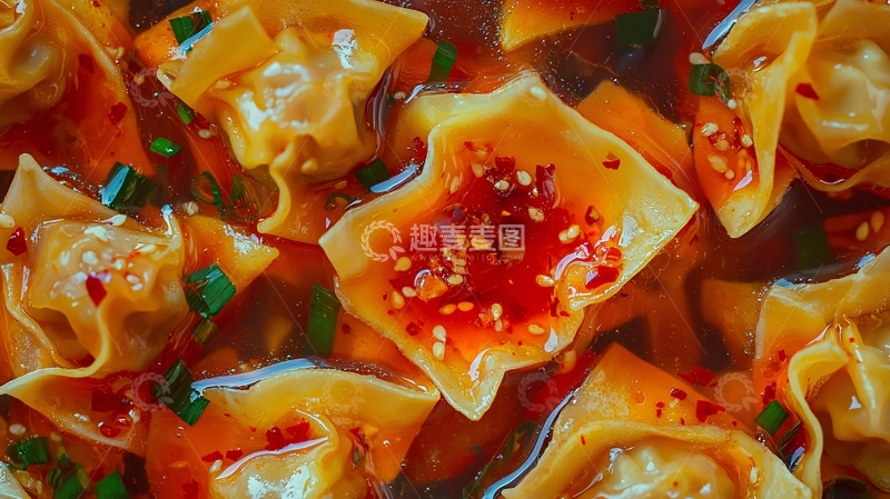 高清大图下载【趣麦麦图】红油抄手