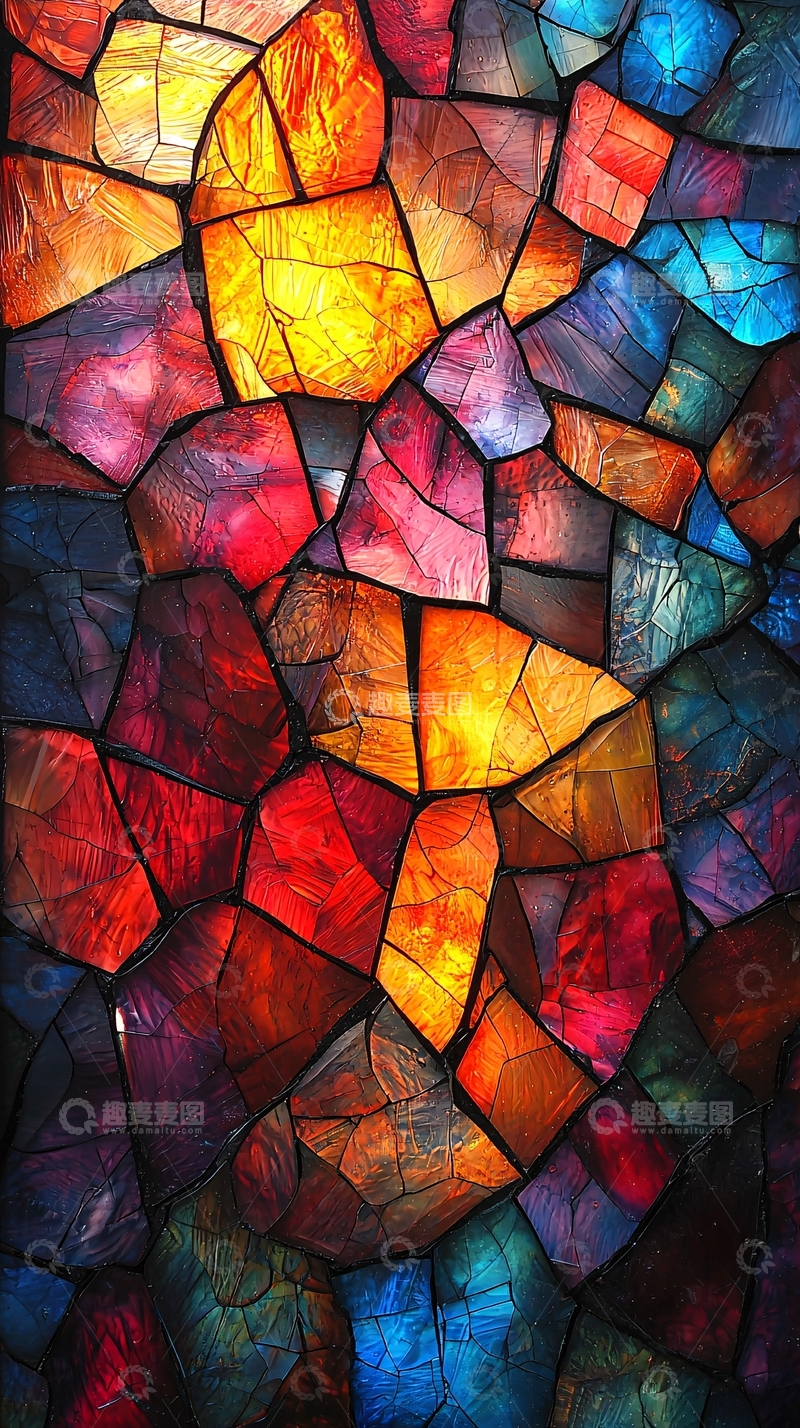 高清大图下载【趣麦麦图】彩色宝石马赛克