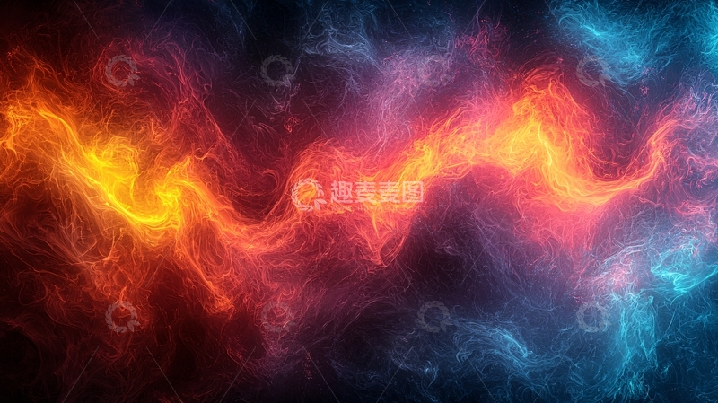 高清大图下载【趣麦麦图】能量流动火焰与冰