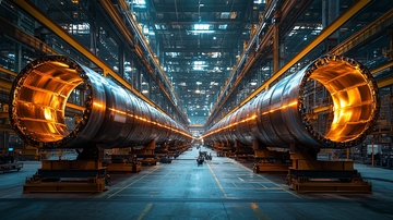 工业管道内部发光