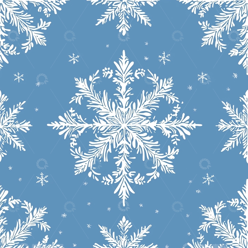 高清大图下载【趣麦麦图】白色雪花蓝色背景