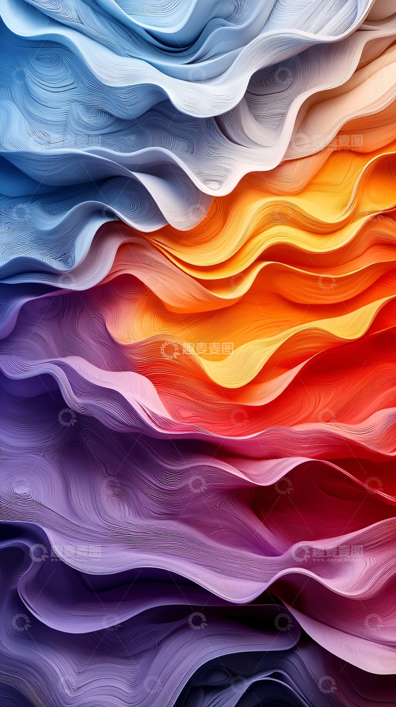 高清大图下载【趣麦麦图】抽象色彩波浪纹理