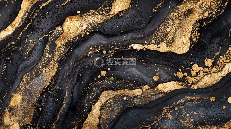 高清大图下载【趣麦麦图】黑色金色大理石纹理