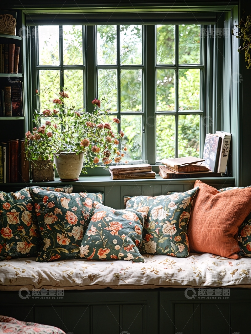 高清大图下载【趣麦麦图】窗边舒适的阅读角