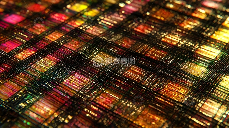 高清大图下载【趣麦麦图】彩色芯片特写