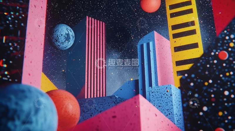 高清大图下载【趣麦麦图】宇宙空间几何图形