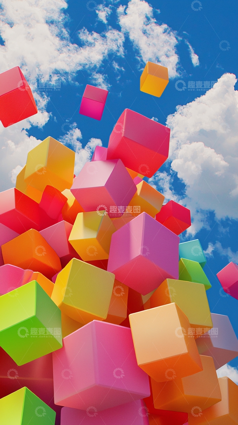 高清大图下载【趣麦麦图】彩色方块