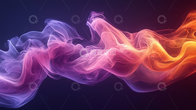 高清大图下载【趣麦麦图】绚丽的紫色和橙色烟雾