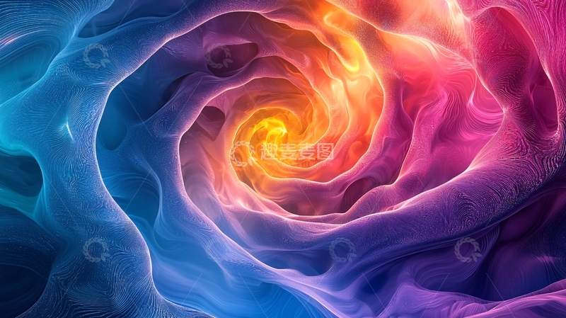 高清大图下载【趣麦麦图】彩色漩涡梦幻背景