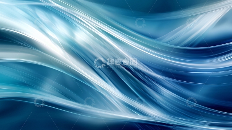 高清大图下载【趣麦麦图】流动的蓝色抽象线条背景