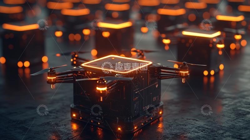高清大图下载【趣麦麦图】未来科技感无人机