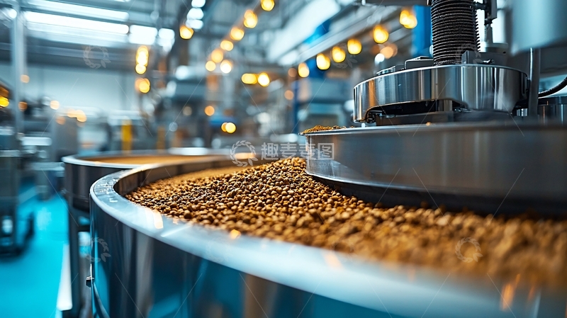 高清大图下载【趣麦麦图】工业生产咖啡豆烘焙场景